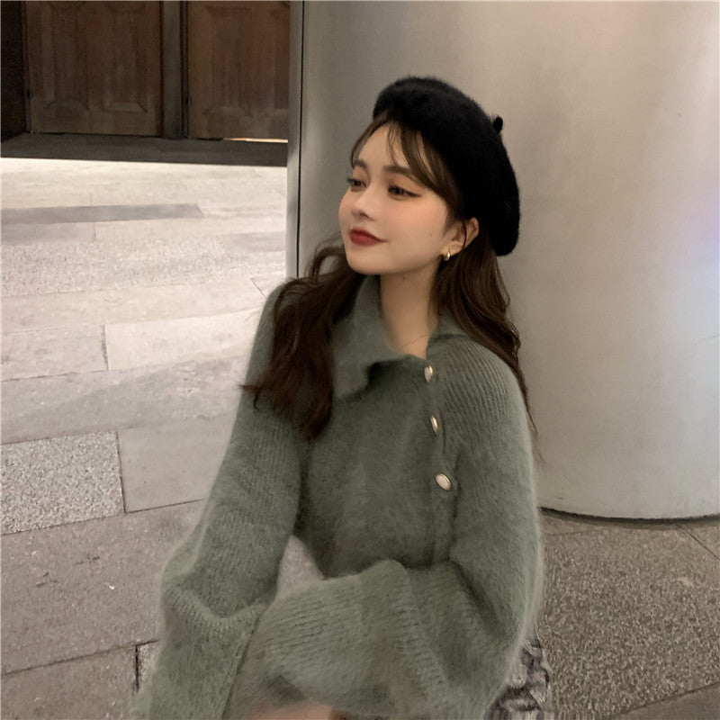 アシメ風モヘアライクニット♡ふんわり可愛い S1116