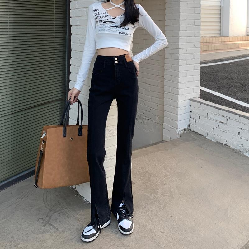 センターラインスリットデニムパンツ S2391