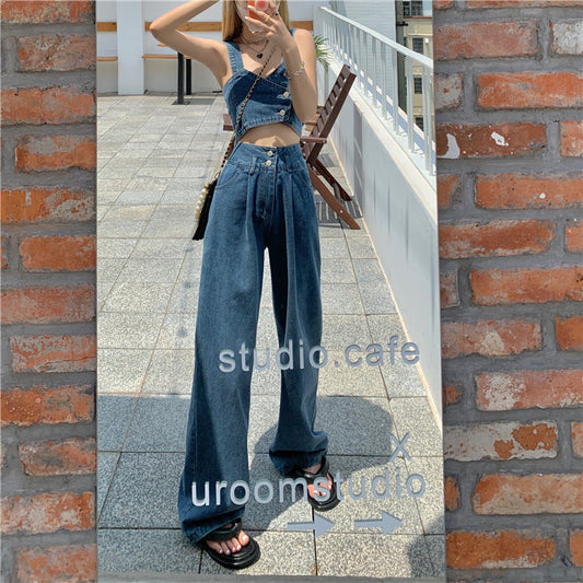 デニムビスチェ&ハイウエストパンツセット♡トレンドコーデ S1615