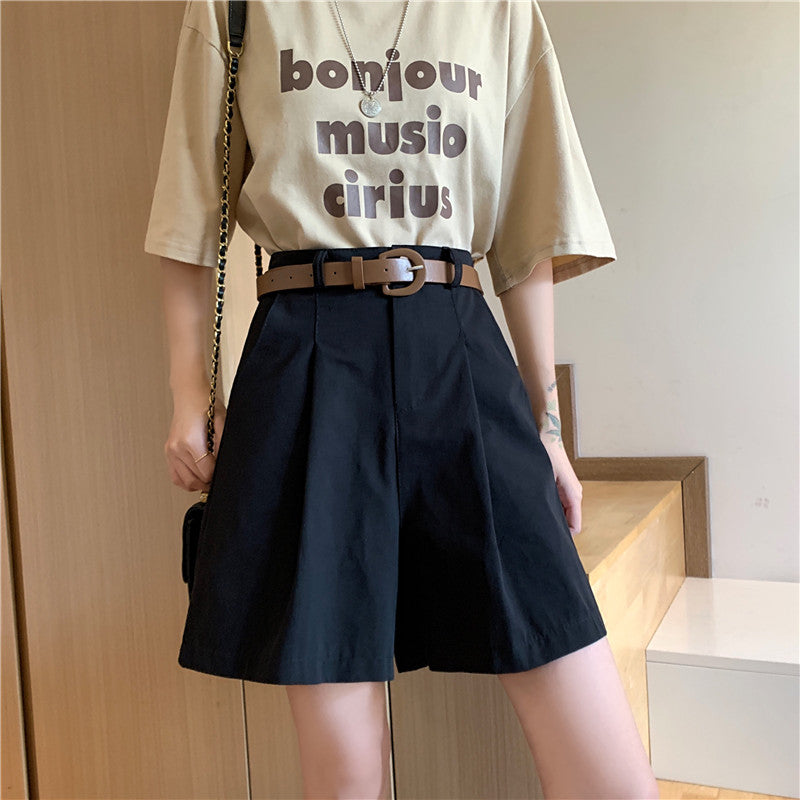 ベルト付きショートパンツ べっこうベルトでキュートに♡ S2412