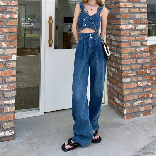 デニムビスチェ&ハイウエストパンツセット♡トレンドコーデ S1615