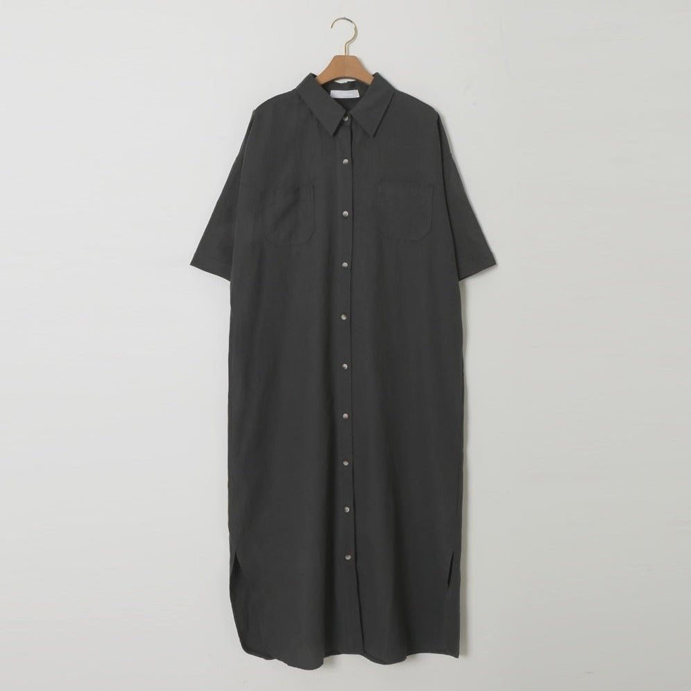 ロングシャツワンピース 夏のAラインで可愛く♡ S1791