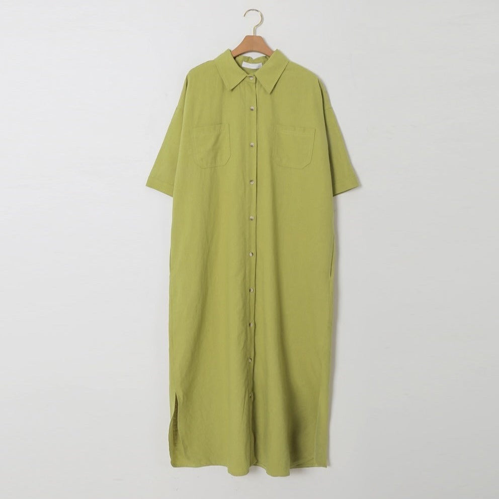ロングシャツワンピース 夏のAラインで可愛く♡ S1791