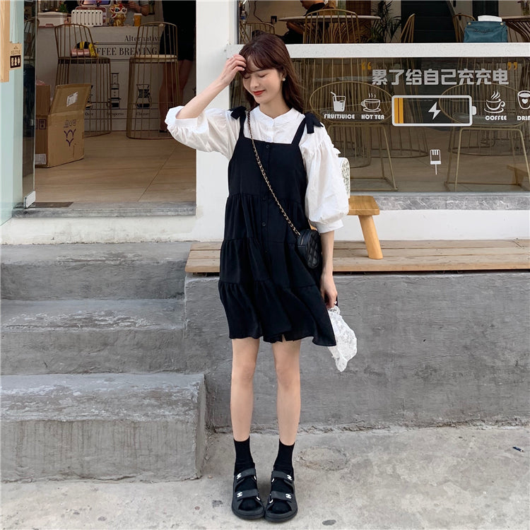 フレンチリボンワンピースセット♡肩リボンが可愛い S1793