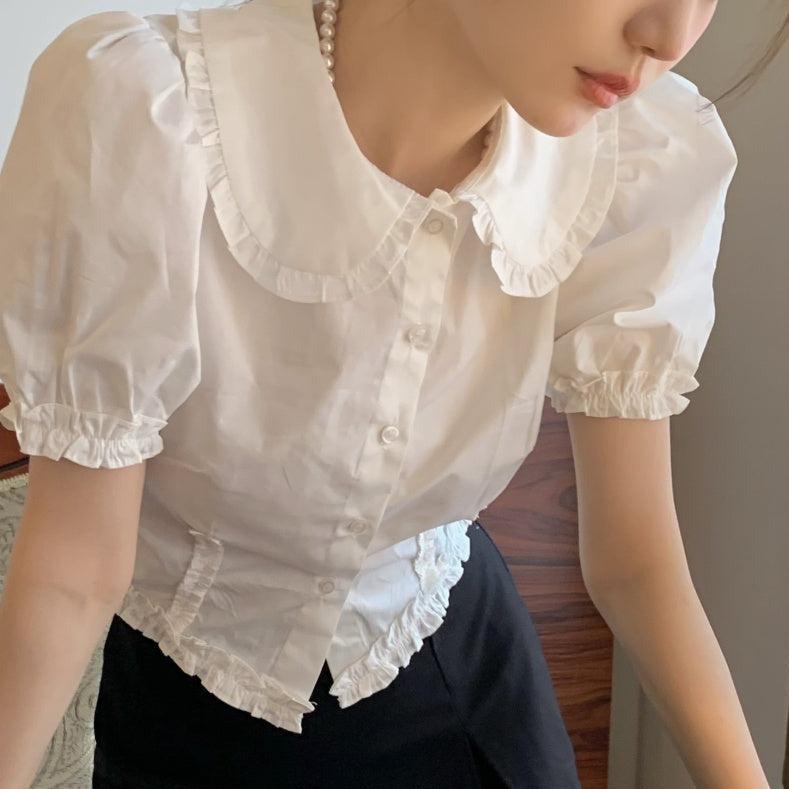 大人ガーリーなパフスリーブブラウス S1848