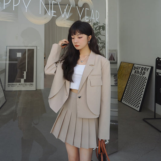 レトロなレイヤードジャケットセットアップ S1924