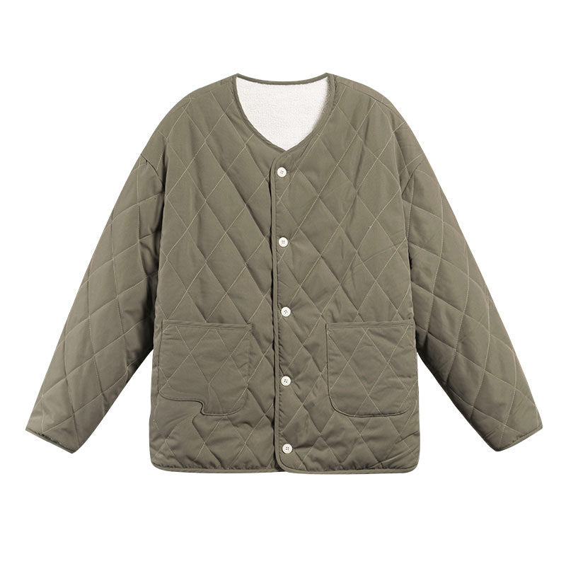 リバーシブルノーカラーボアコート♡秋冬トレンド S1009