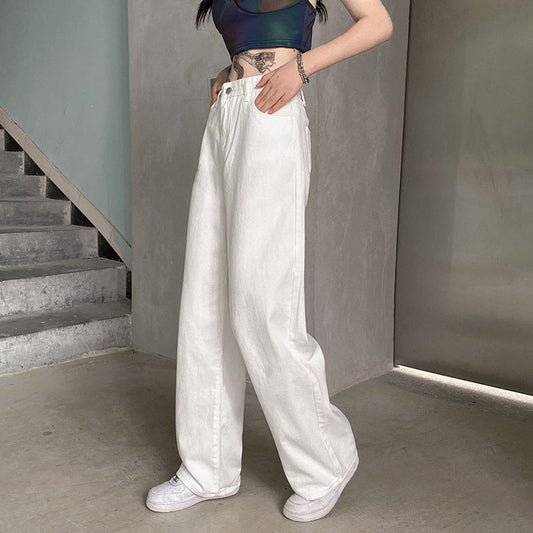 ホワイトストレートデニムパンツ♡脚長効果でスラっと見せ S1907