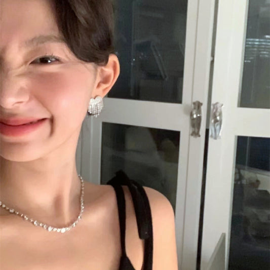 ラインストーン♡ハートピアス&リング【単品】 S1391