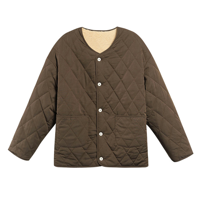 リバーシブルノーカラーボアコート♡秋冬トレンド S1009