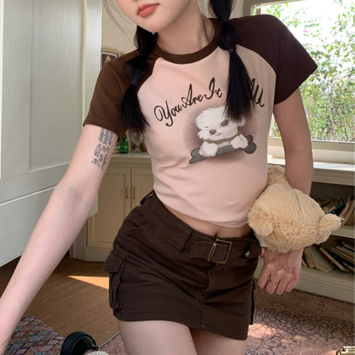 わんちゃんTシャツ♡ラインが可愛いオーバーサイズT S1351