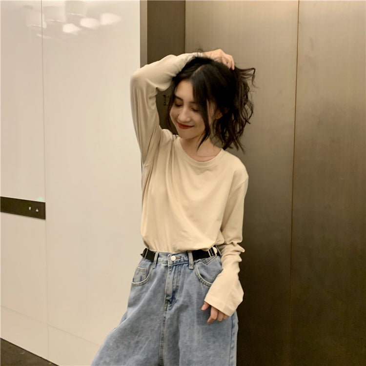 シンプルオーバーサイズクルーネックTシャツ S1268