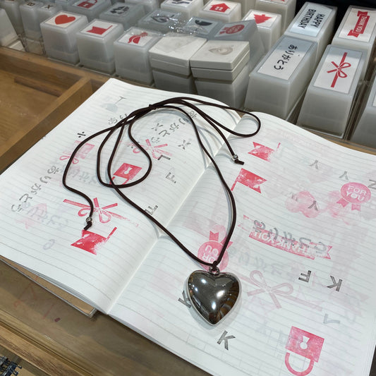 スエードハートネックレス♡ふんわり大人可愛い S1395