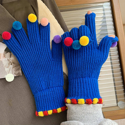 スマホ対応♡カラフルボンボングローブ S1109