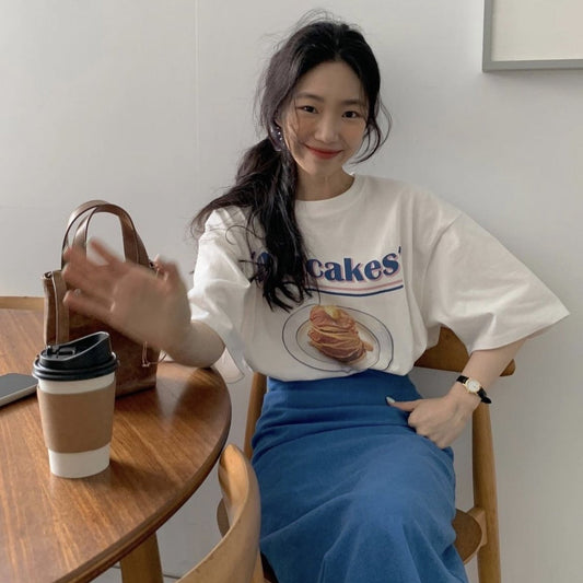 パンケーキプリントTシャツ♪ ポップで可愛いデザイン S1489