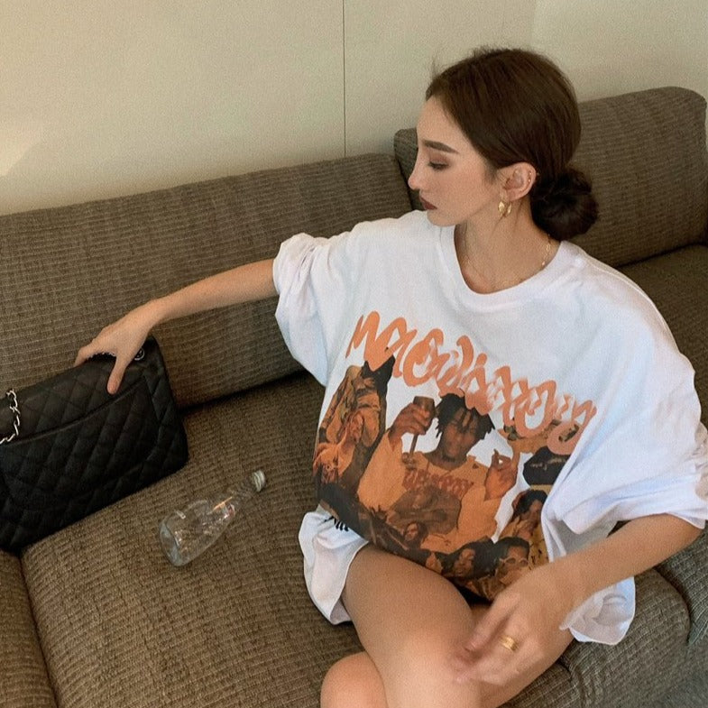 プリントロングTシャツ ゆるふわデザイン S2650