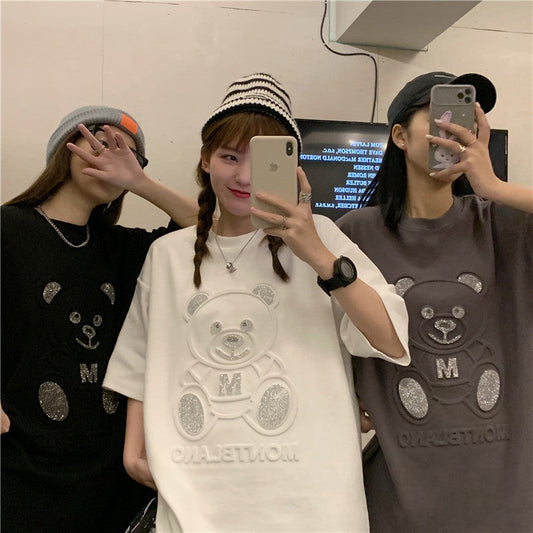 テディベアTシャツ ユニセックス かわいいくまロゴ♡ S1561