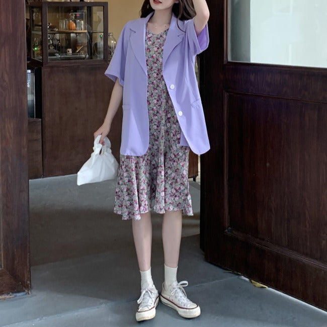 7色展開の半袖シングルジャケット♡ S1640