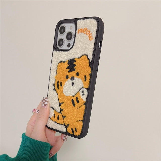 ふわもこトラさん iPhoneケース ボア素材で可愛い S2518