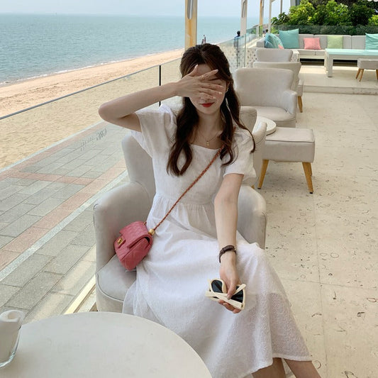 パフスリーブの花柄ワンピース♡ S1511