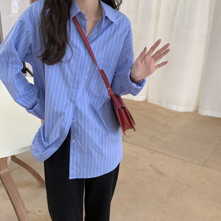 ボーダーシャツ 大人可愛いストライプトップス S1763