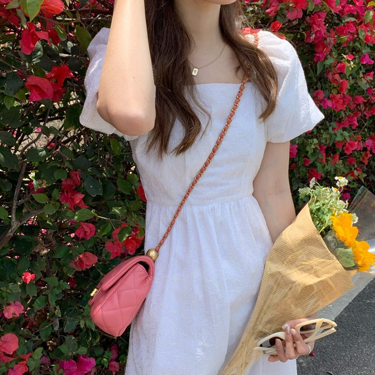 パフスリーブの花柄ワンピース♡ S1511