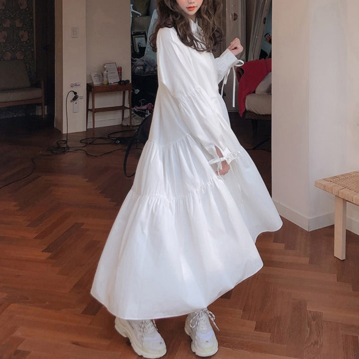 ベルト付きアシメティアードワンピース♡トレンドシルエット S1672