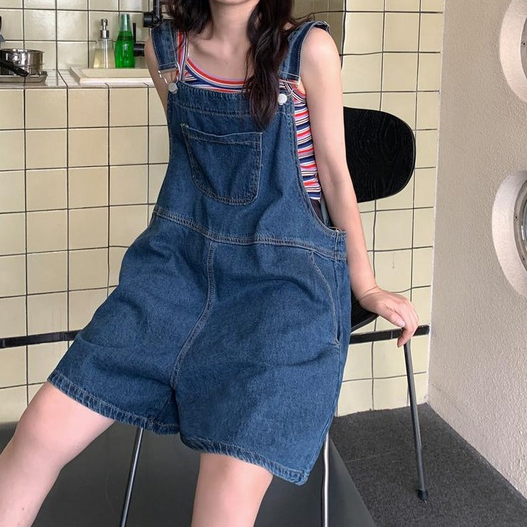 胸ポケット付きデニムサロペット♡カジュアル可愛い S2393