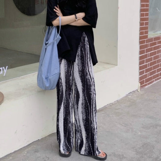 ニュアンス柄ストレートプリーツパンツ S1426