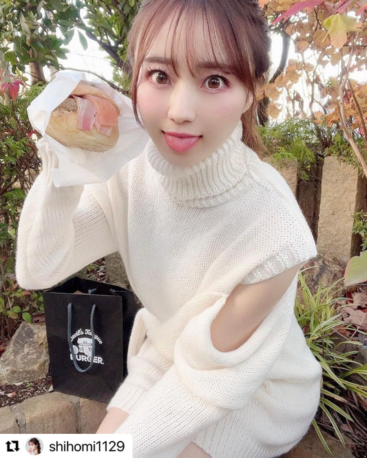 ストラップレスハイネックワンピース 重ね着風セーター S1095