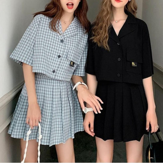 ショートジャケット×プリーツミニスカセットアップ S1574