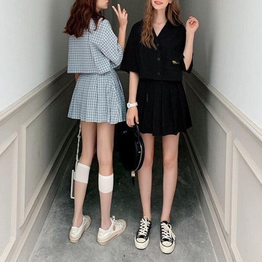 ショートジャケット×プリーツミニスカセットアップ S1574