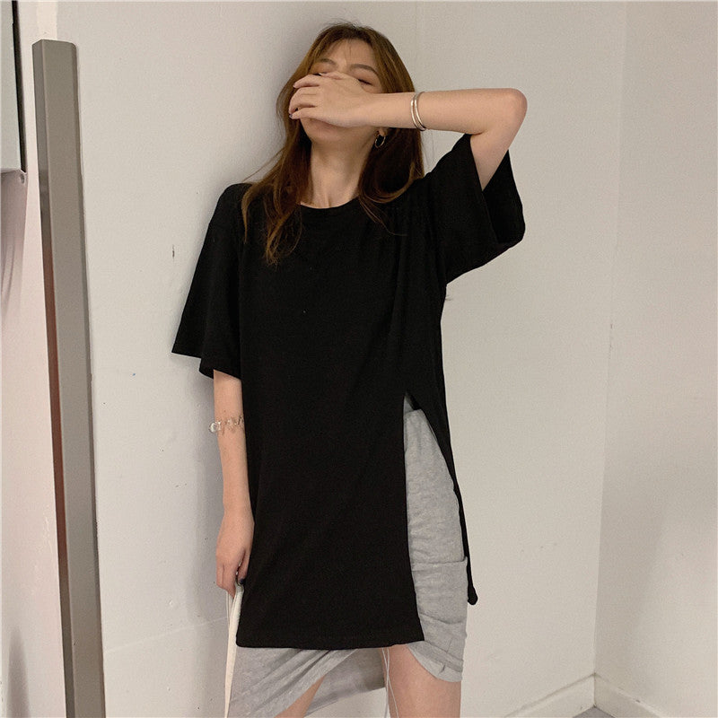 スリットデザインTシャツ サイドスリットで大人可愛い S1599