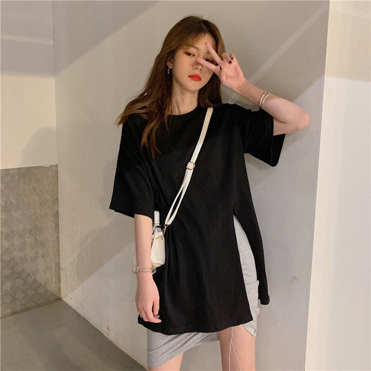 スリットデザインTシャツ サイドスリットで大人可愛い S1599
