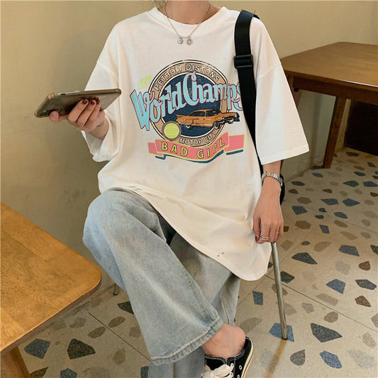 レトロロゴTシャツ オーバーサイズ カジュアル S1463