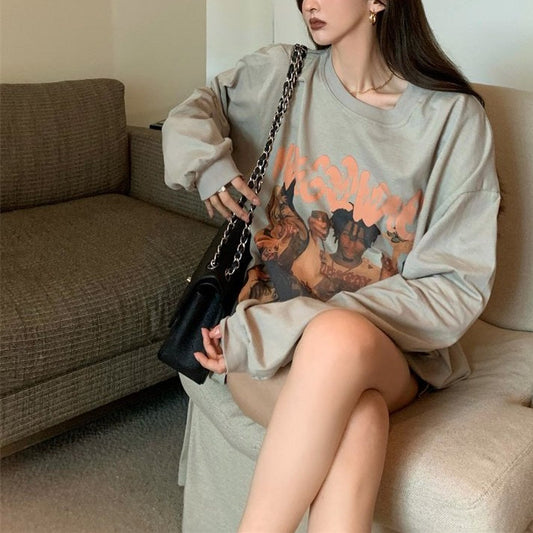 プリントロングTシャツ ゆるふわデザイン S2650