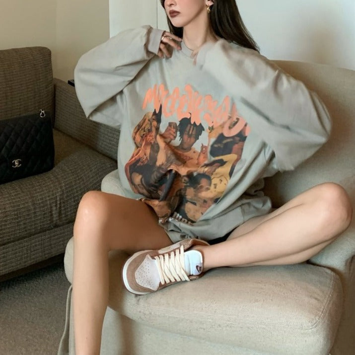 プリントロングTシャツ ゆるふわデザイン S2650