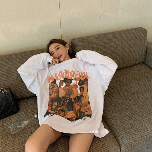 プリントロングTシャツ ゆるふわデザイン S2650