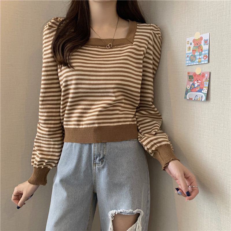スクエアネックボーダーT♡シンプルで着回し抜群 S2592