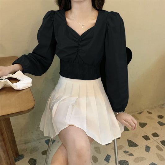 ロングバブルスリーブミニトップス♡ふんわり袖で大人可愛い S2775