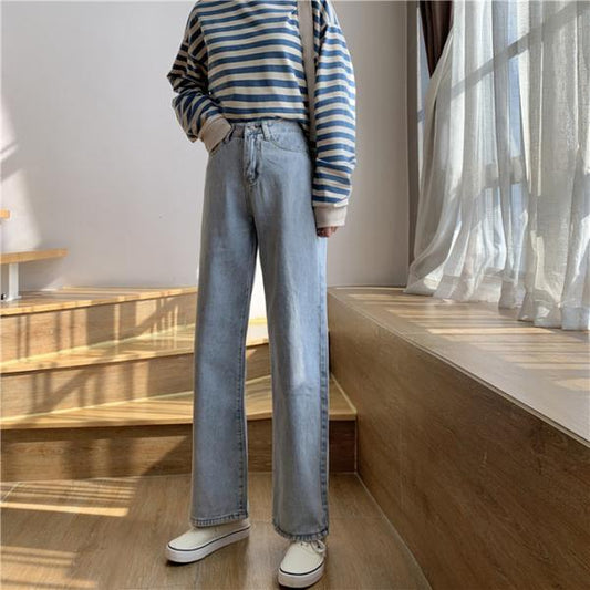 ストレートデニムパンツ シンプルで着回しやすい定番アイテム S2858