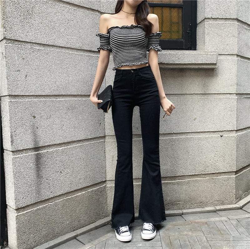 ハイウエストブーツカットデニムパンツ S2845