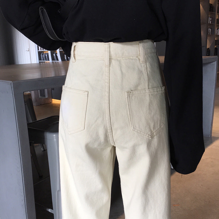 レトロなハイウエストデニムパンツ S2832