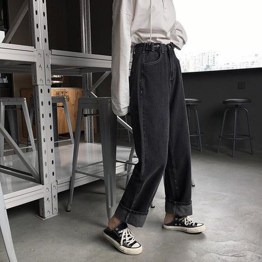 レトロなハイウエストデニムパンツ S2832