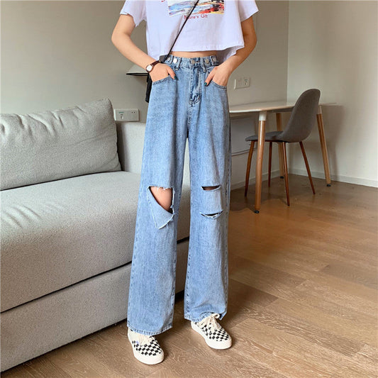 ダメージストレートデニムパンツ S2790