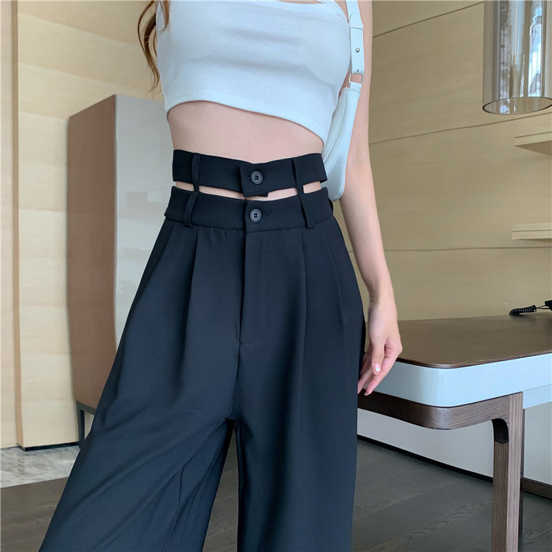 ウエストデザインストレートパンツ♡大人可愛いシルエット S2690