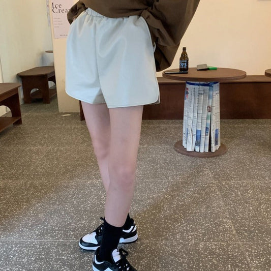 エコレザーショートパンツ♡ハイウエストで脚長効果 S1330