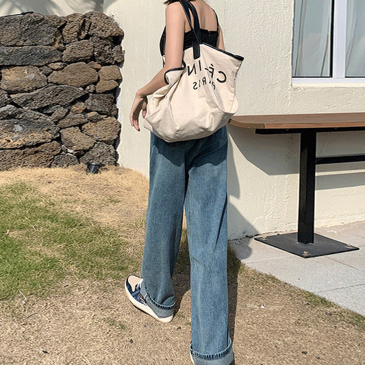 レトロなダッドワイドデニムパンツ S2578