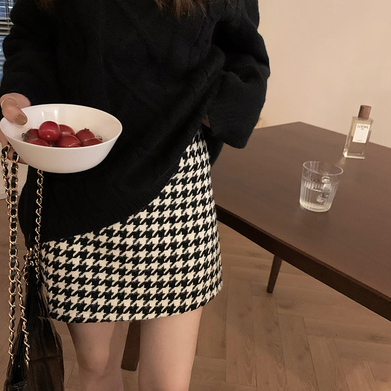 千鳥格子ミニスカート♡可愛いチェックで大人可愛いコーデに S2021