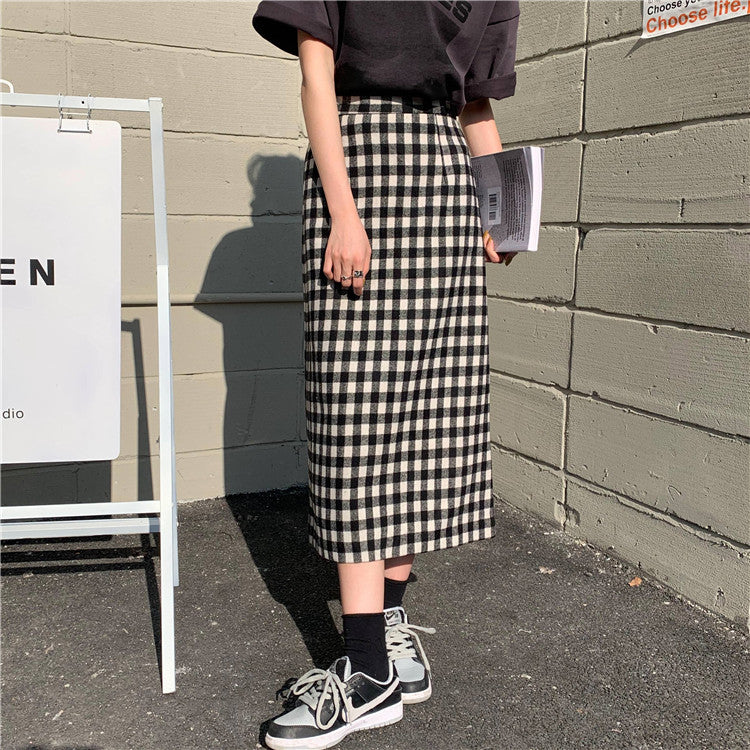モノトーンチェックスカート シンプルで大人可愛い S1724